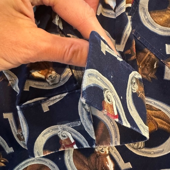 Vintage Women’s Horse and Horseshoe Button Up Shirt With Heart Buttons Large 059 - Picture 10 of 10